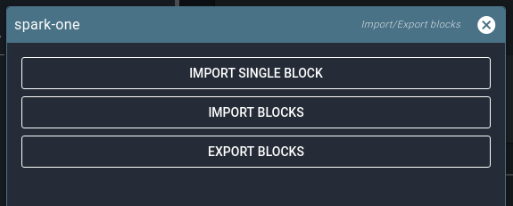 Import/Export blocks