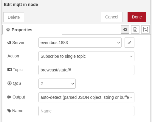 MQTT In Node